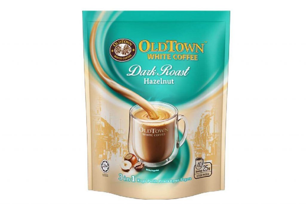 Old Town White Coffee Dark Roast In Hazelnut Instant Premix White Coffee