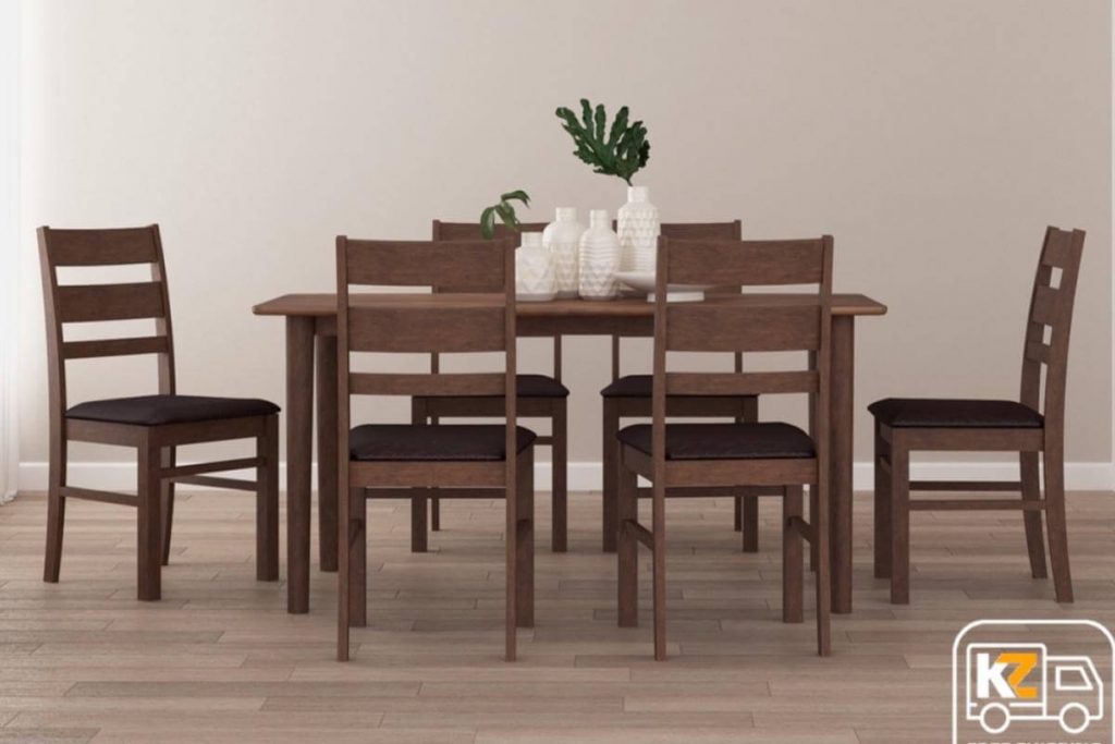 KitchenZ Modern Solid Wood Dining Table Set